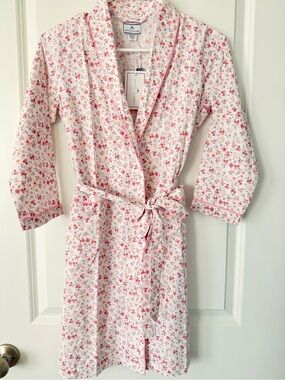 PETITE PLUME Floral Robe Girls Size 7/8 NWT Pink Cotton Sleepwear